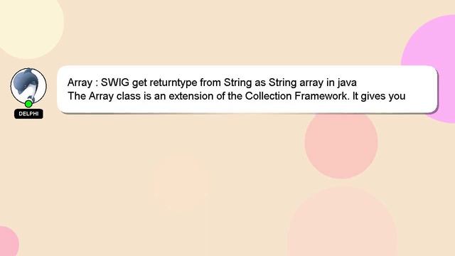 Array : SWIG get returntype from String as String array in java смотреть онлайн