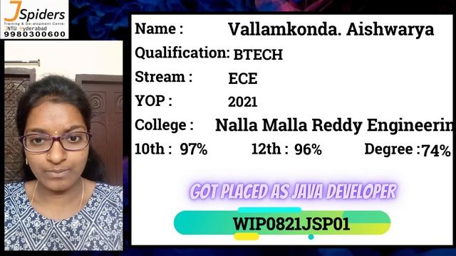JSpiders Hyderabad JNTU | Student Testimonial | Got Placed As Java Developer смотреть онлайн