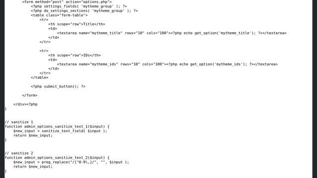 Wordpress: Admin Options page. Save as Array смотреть онлайн