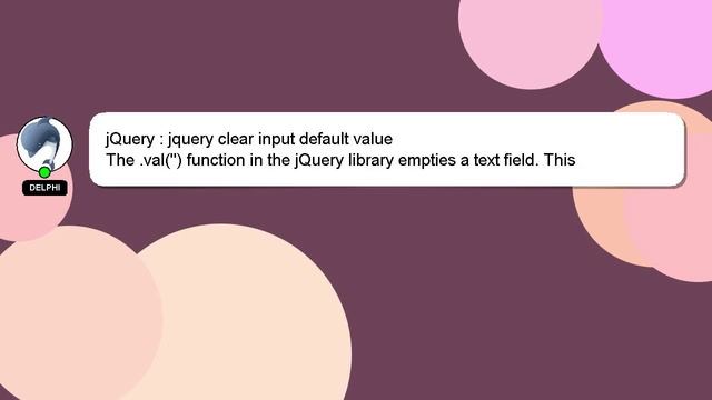 jQuery : jquery clear input default value смотреть онлайн