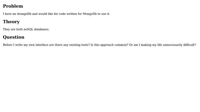 Providing an interface to ArangoDb that allows mongoDb style querying? смотреть онлайн