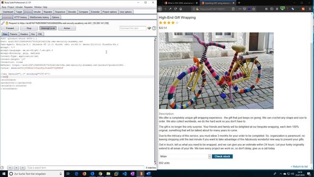 Exploiting XXE using external entities to retrieve files (Video solution) смотреть онлайн