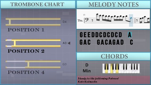 How to play Daylight by David Kushner on Trombone (Tutorial) смотреть онлайн
