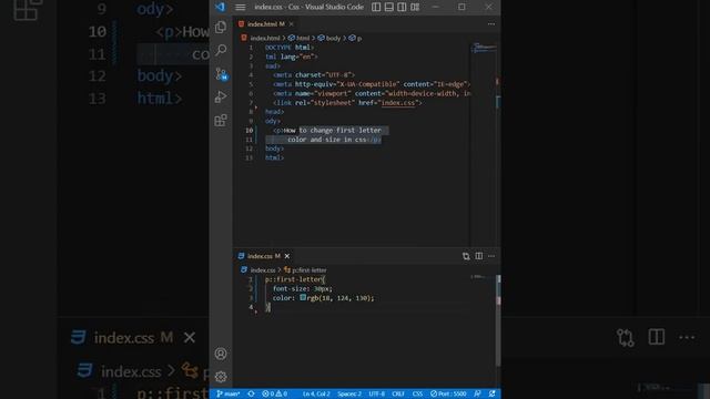 How to change paragraph First Letter color and size in Css смотреть онлайн