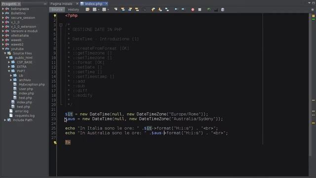 PHP 7 Tutorial ITA: metodi DateTime prima parte #75 смотреть онлайн