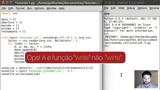 Manipulando arquivos .cvs com python 3.5 (3) - Escrevendo смотреть онлайн