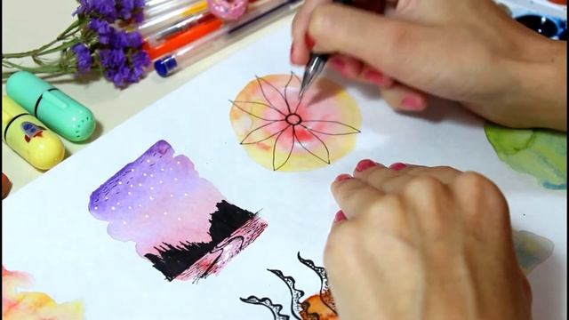 упражнение акварелью для детей и взрослых. Хирамеки смотреть онлайн
