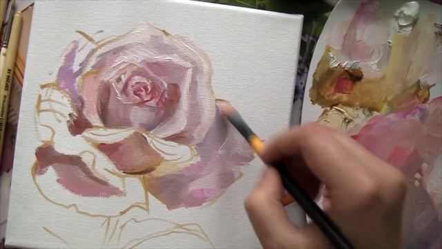 Рисуем РОЗУ за 15 минут.Для тех кто начинает рисовать смотреть онлайн