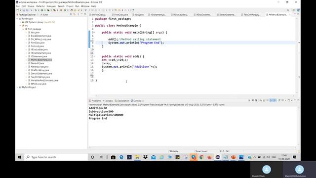 Java Training Session-8: Methods and Method Overloading in Java смотреть онлайн