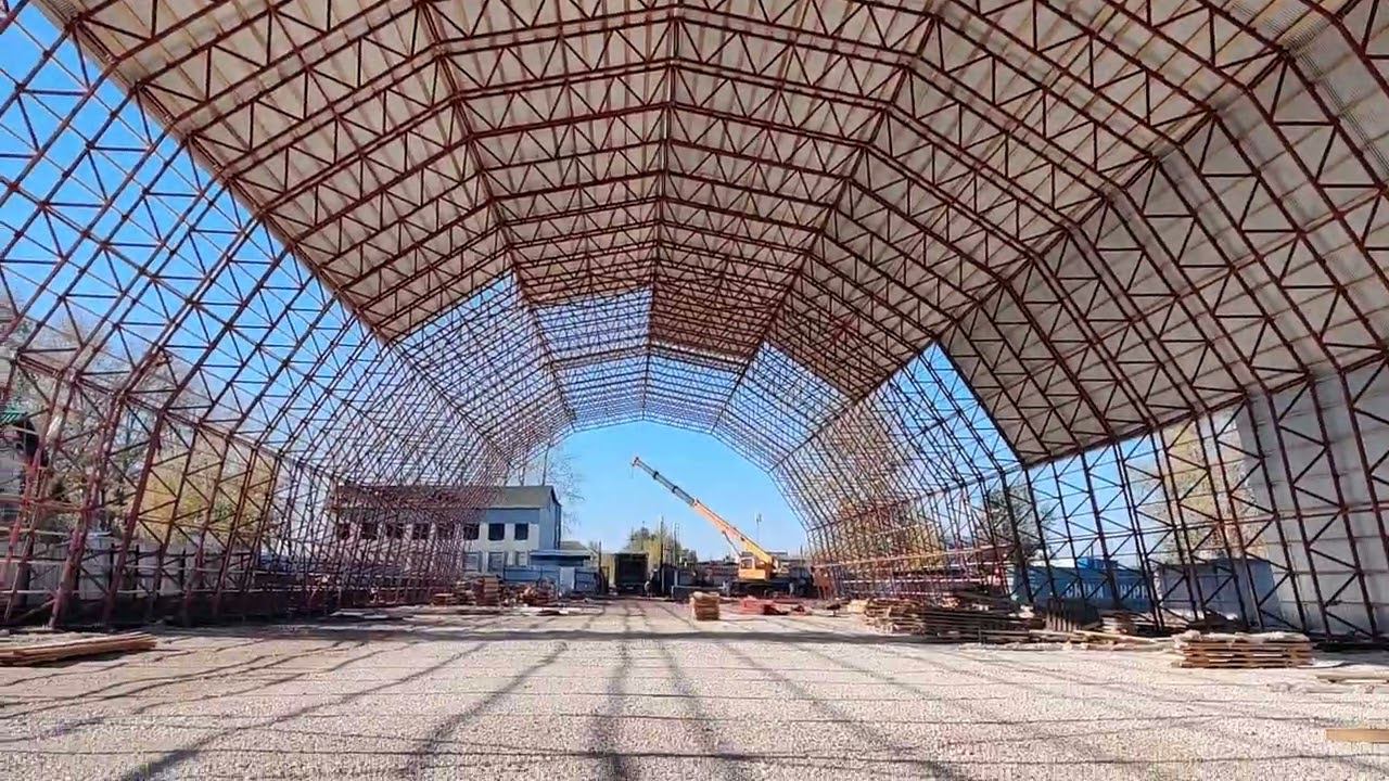 Ангар арочный под склад габаритами 30 на 99 метров смотреть онлайн