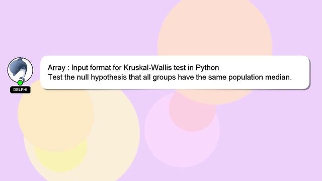 Array : Input format for Kruskal-Wallis test in Python смотреть онлайн