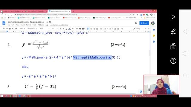 Algebraic expression into JAVA expression смотреть онлайн