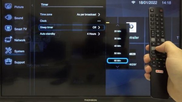 How to Turn On or Off Sleep Timer in THOMSON Smart LED TV?