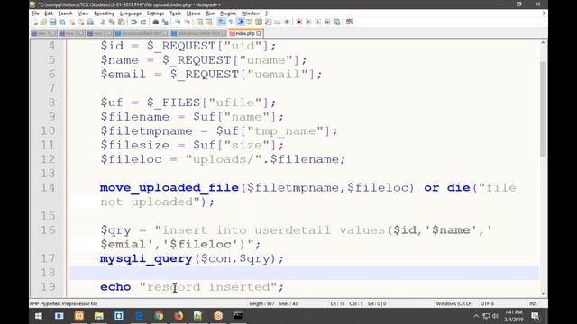 PHP 5. file upload, and insert to db смотреть онлайн