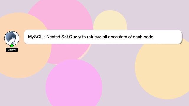 MySQL : Nested Set Query to retrieve all ancestors of each node смотреть онлайн