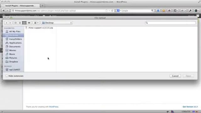 Install Rhino Support Wordpress Plugin Video #1 смотреть онлайн
