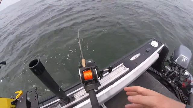 Lake Erie Walleye fishing and chased out by storm! PB caught смотреть онлайн
