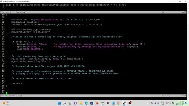 C++ Programming on Linux - Crypto++ RSA Signature Schemes (RSASS) смотреть онлайн