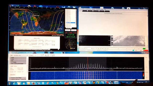 Receiving The NOAA15 NOAA16 NOAA19 Weather Satellites With Polar Orbit.