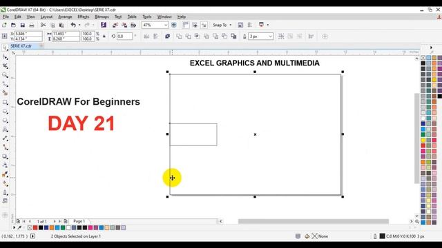 CorelDRAW X7 Tutorial For Beginners (DAY 21) Alignment Panel смотреть онлайн