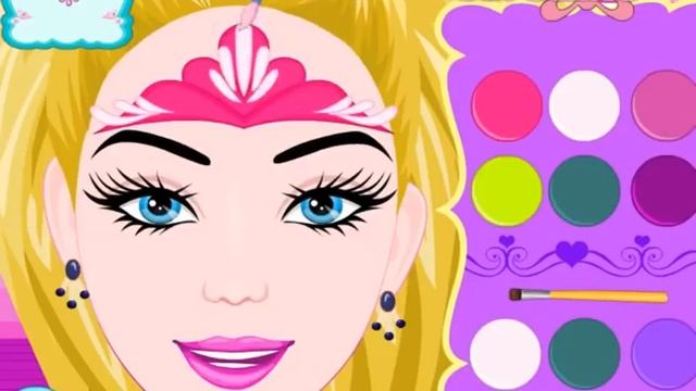 Игра про Барби! Рисунки на лице! Видео для девочек!
