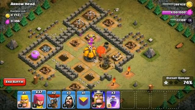 Clash of Clans - Single Player Walkthrough: Level 28 - Arrow Head смотреть онлайн