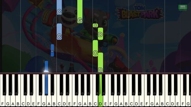 Talking Tom Blast Park Theme Song Easy Piano Tutorial смотреть онлайн