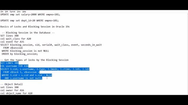 Basics of Locks and Blocking Session in Oracle 19c смотреть онлайн