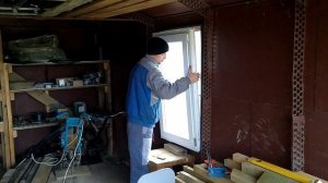 Установка окна в железном гараже