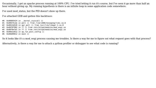 DevOps & SysAdmins: How do I tell what request a mod_wsgi process is serving? смотреть онлайн