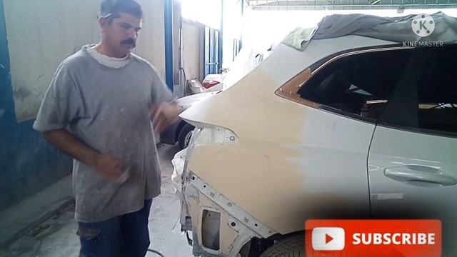Haval car model 22 damage right rear fender and new bumper repair and paint смотреть онлайн