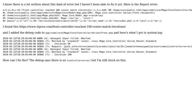 Magento: How to Fix - Front controller reached 100 router match iterations? смотреть онлайн