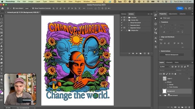 1-Click Distress, Stipple and Separate Your Artwork in Photoshop смотреть онлайн
