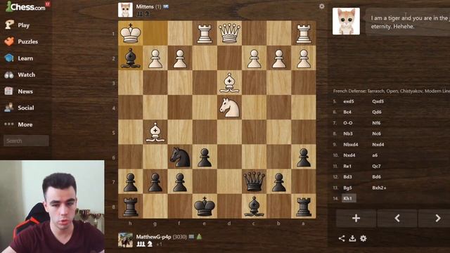 Да Кто Такой Этот Ваш Котёнок Mittens? Легчайшая Ничья! Новый бот chess.com смотреть онлайн