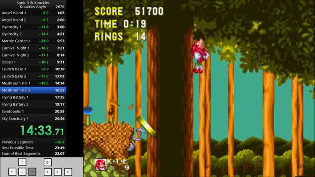 Sonic 3 & Knuckles - Knuckles Speed Run [25:55 RTA-TB]