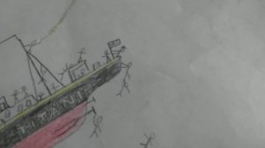Показываю свой рисунок Титаника.