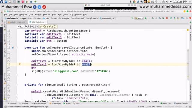 24 Kotlin android Studio Firebase Register смотреть онлайн