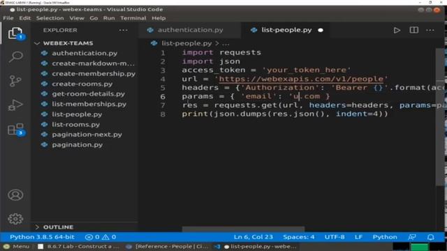 Lab 8 6 7 Construct A Python Script To Manage Webex Teams 1 смотреть онлайн
