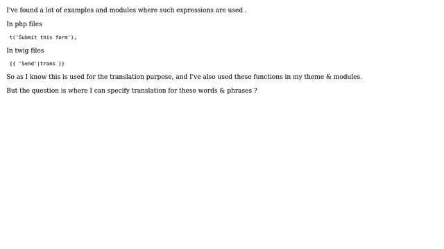 Drupal: How to specify translation for strings in twig template & php files? смотреть онлайн