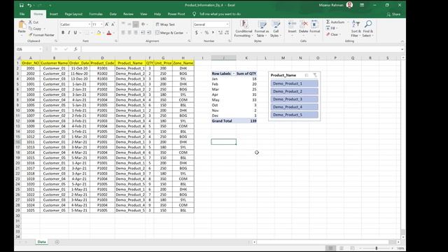 Excel Pivot Table Chart with a Slicer смотреть онлайн