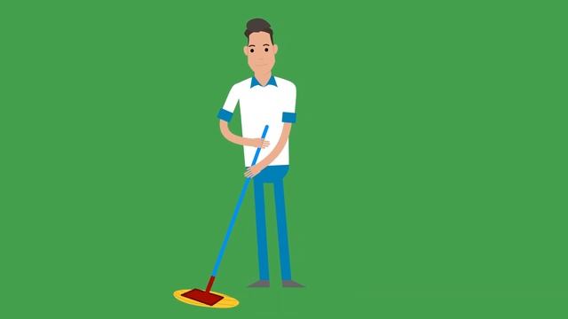 Green Screen Chroma Key no copyrights animated person cleaning man смотреть онлайн