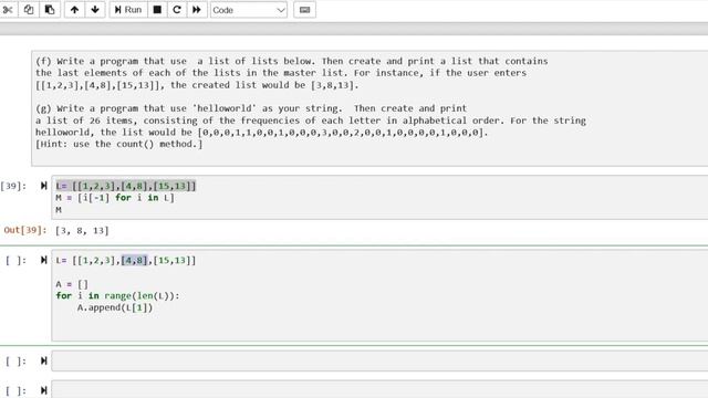 The Advance Lists Questions: Python Programming ADVANCE LIST Questions 6. смотреть онлайн