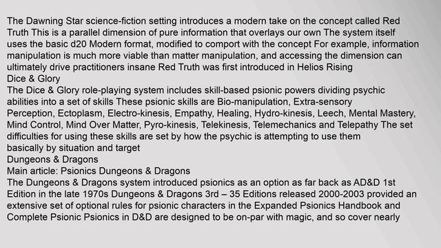 Psionics (role-playing games) смотреть онлайн