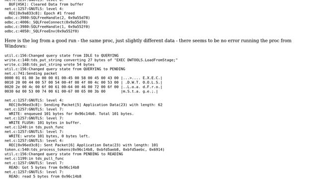 SQL-08S01 error in FreeTDS/Azure when executing stored proc for a few minutes from Linux (but... смотреть онлайн