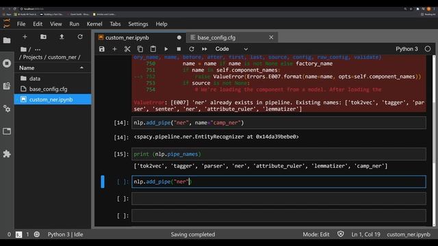 How to Add Cutom Names to Pipes and Position them in a Pipeline in spaCy 3x SpaCy 3x Tutorials смотреть онлайн