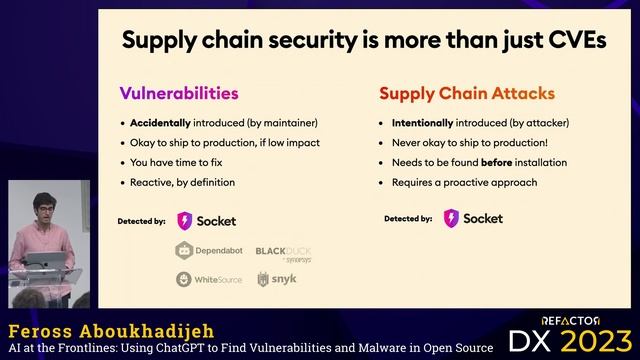 DX 2023 - Feross Aboukhadijeh: Using ChatGPT to Find Vulnerabilities & Malware in Open Source смотреть онлайн