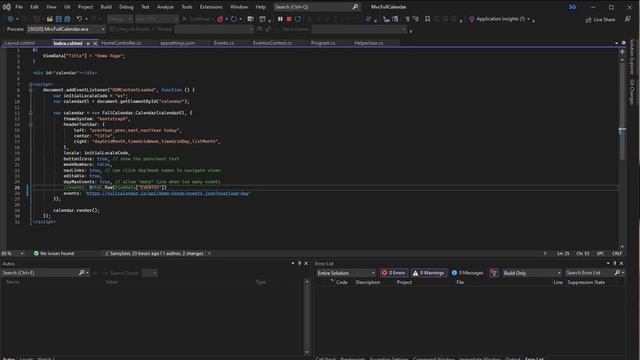 FullCalendar en proyecto .NET Core смотреть онлайн