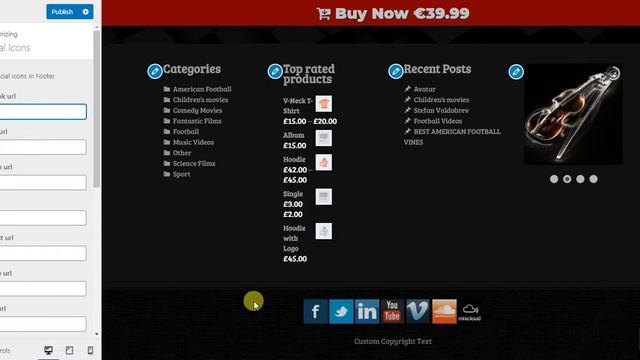 Music and Video WordPress Theme - Social Icons смотреть онлайн
