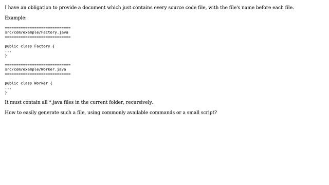 Unix & Linux: Concatenate a folder's Java files, with a header for each file (2 Solutions!!) смотреть онлайн