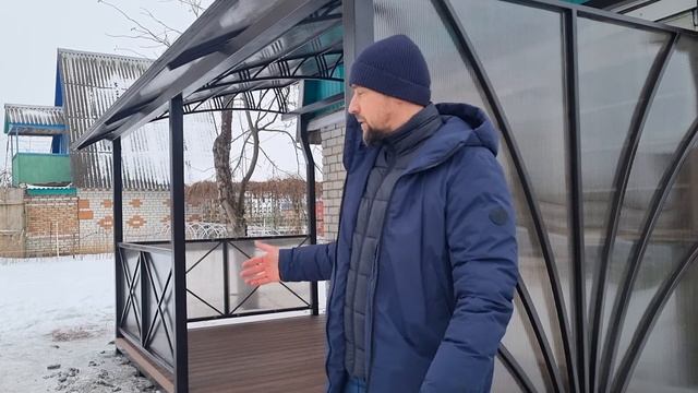 Беседка из поликарбоната в Енганаево. смотреть онлайн